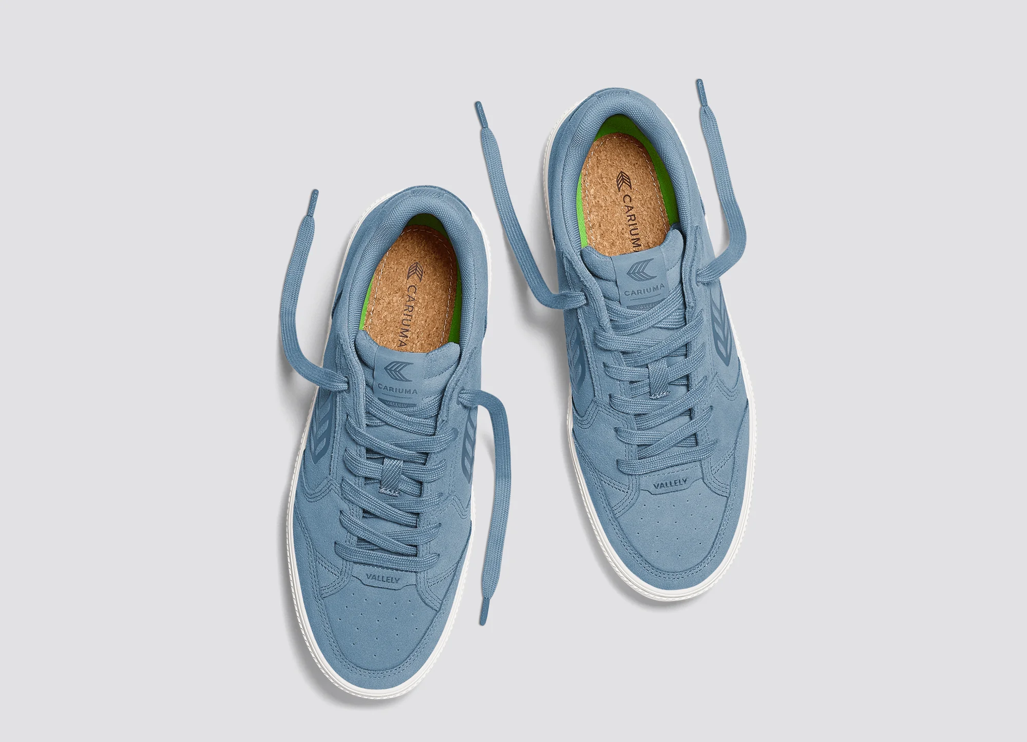 VALLELY Argentina Blue Suede Washed Blue Logo Sneaker - Image 6