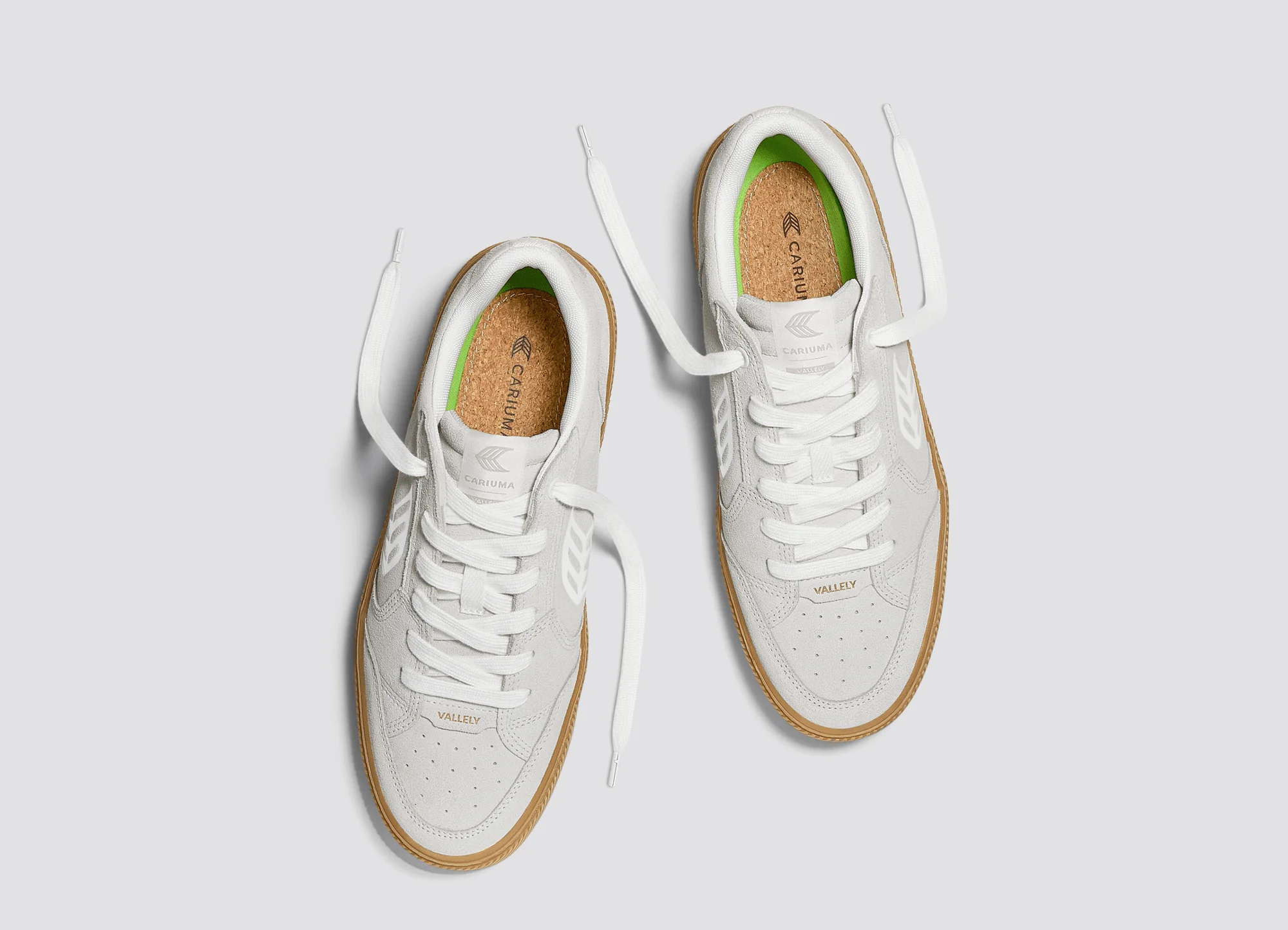 VALLELY Gum Smoke White Suede Off-White Logo Sneaker - Image 6