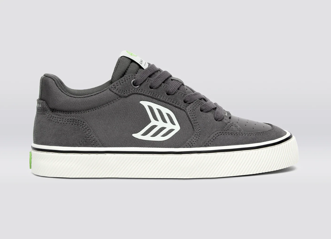 VALLELY PRO Magnet Grey Suede and Cordura Ivory Logo Sneaker - Image 3