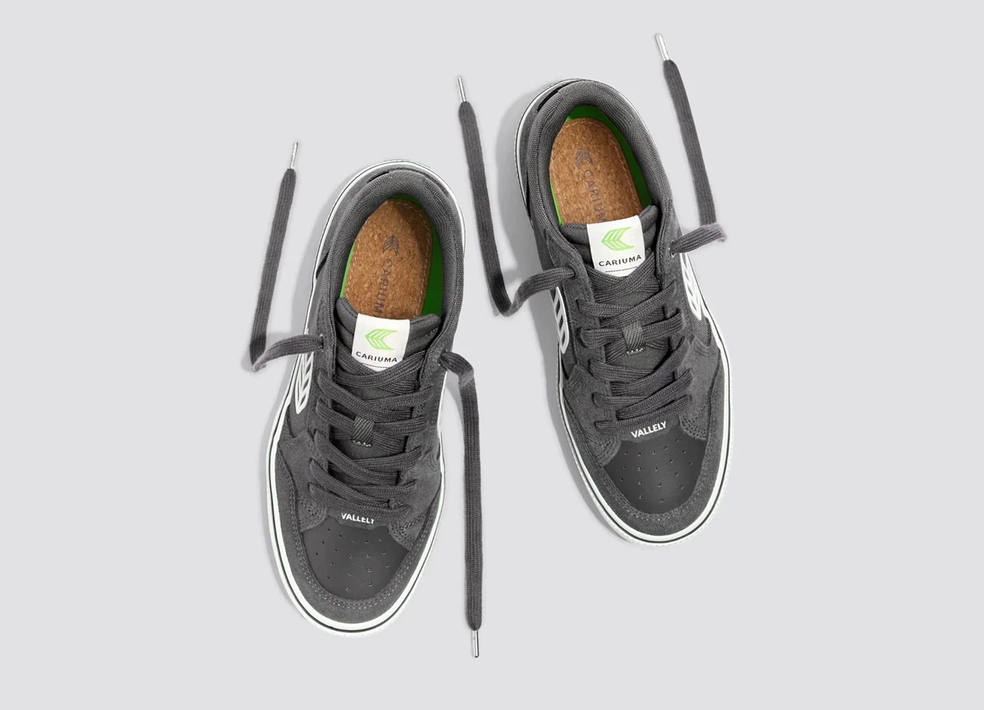 VALLELY PRO Magnet Grey Suede and Cordura Ivory Logo Sneaker - Image 7